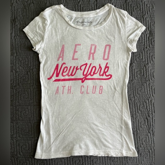 Aeropostale White and Pink Graphic Tee - Picture 1 of 3